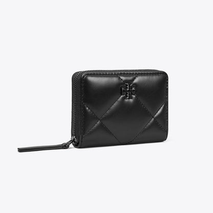 Tory Burch Small Kira Diamond Quilt Wallet Black