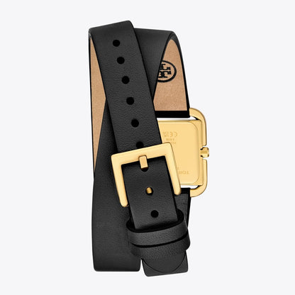 Tory Burch Small Kira Double Wrap Watch IVORY/GOLD/BLACK