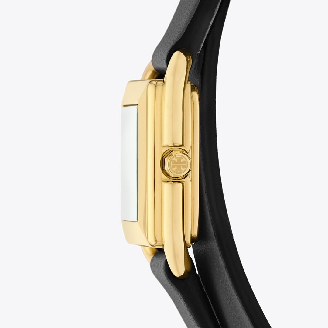 Tory Burch Small Kira Double Wrap Watch IVORY/GOLD/BLACK