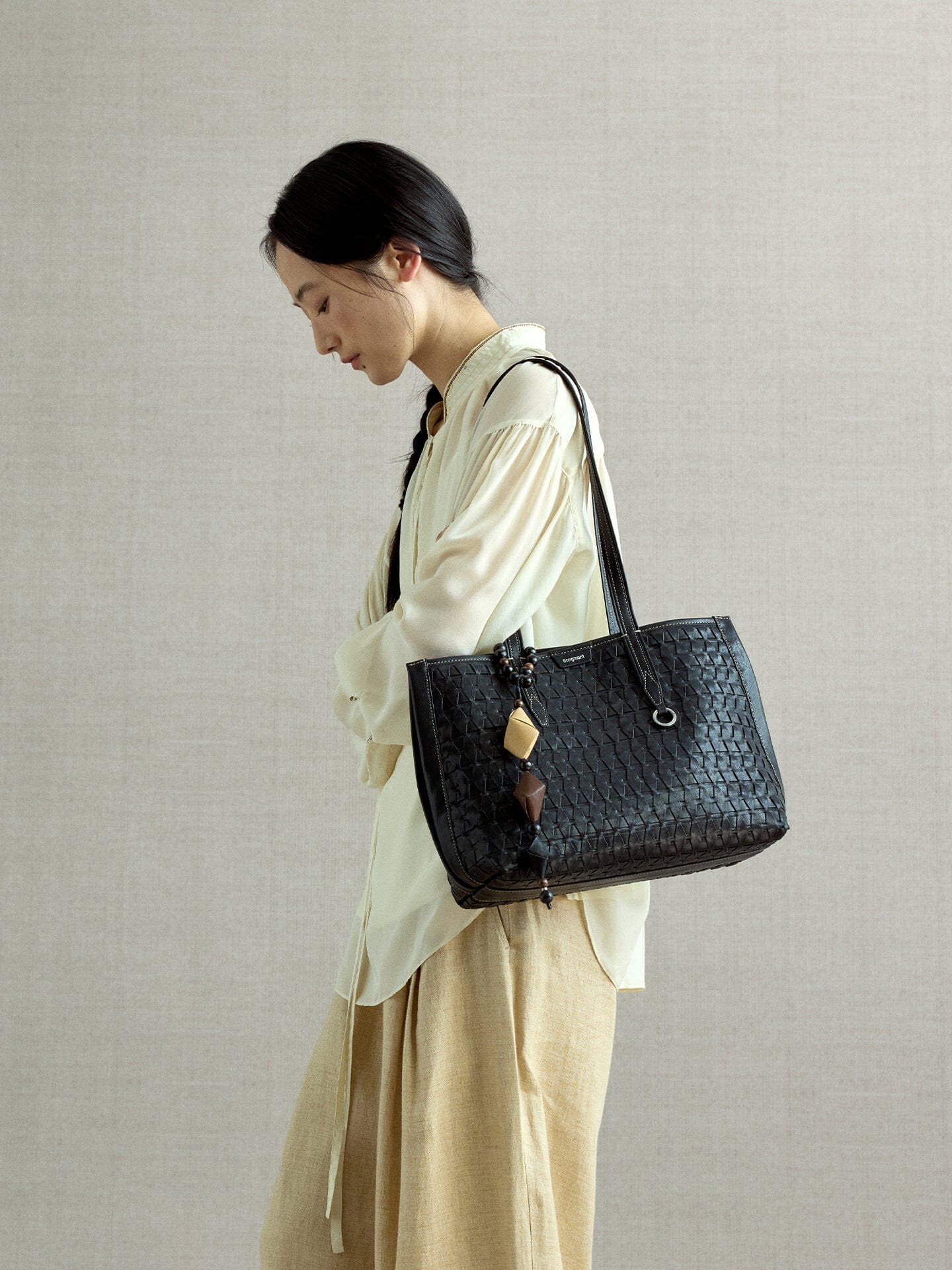 Songmont Small Lattice Tote Onyx