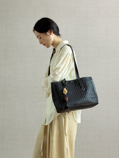 Songmont Small Lattice Tote Onyx