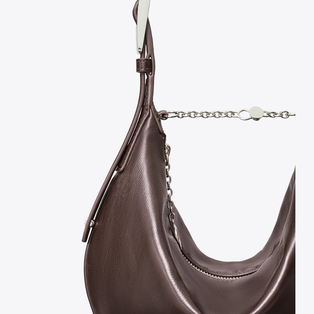 Tory Burch Small Leather Balloon Bag Warm Mahogany