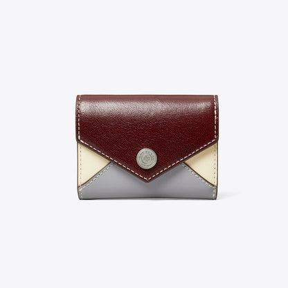 Tory Burch Small Leather Envelope Wallet Dark Carmine Multi