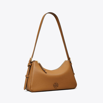 Tory Burch Small Leather Shoulder Bag Forest Brown