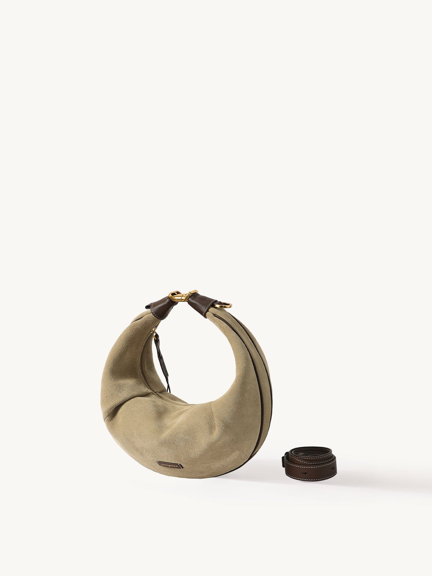 Songmont Medium Luna Hobo Bag Dune Suede