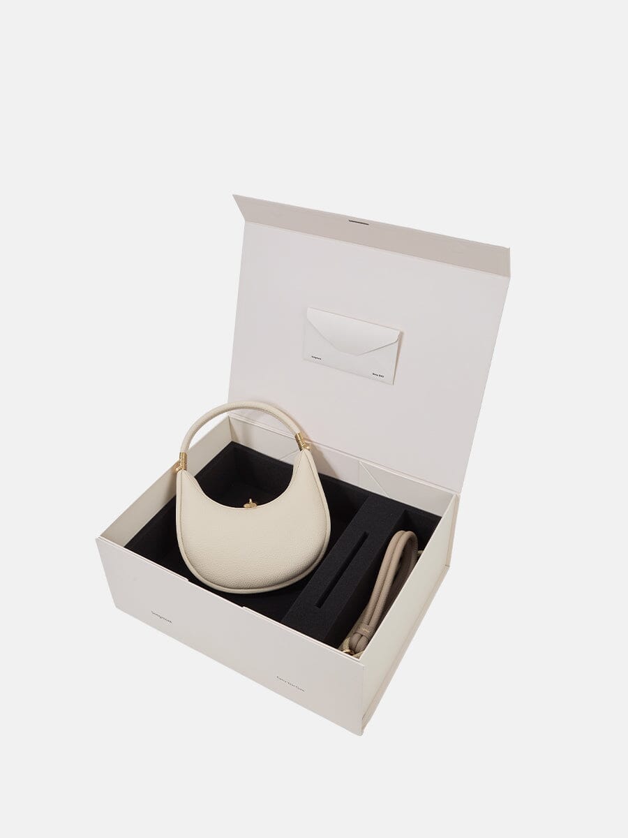 Songmont Small Luna & Pet Leash Box Ivory Cream Apricot