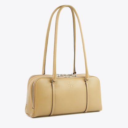 Tory Burch Small Marshmallow Satchel Coconut Shell/ Classic Brown