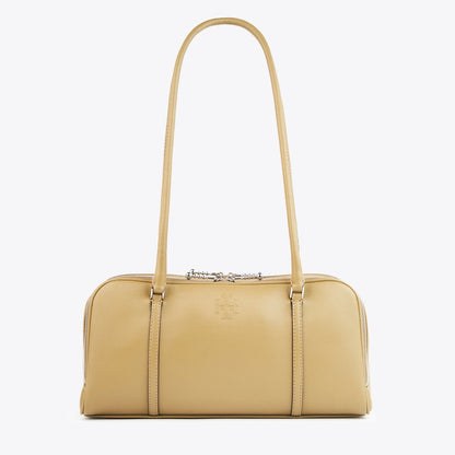 Tory Burch Small Marshmallow Satchel Coconut Shell/ Classic Brown