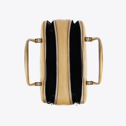 Tory Burch Small Marshmallow Satchel Coconut Shell/ Classic Brown