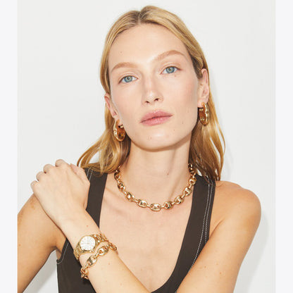 Tory Burch Small Miller Watch IVORY/PALE GOLD