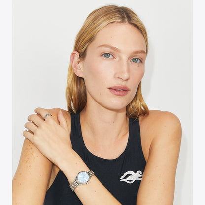 Tory Burch Small Miller Watch LIGHT PINK/SILVER