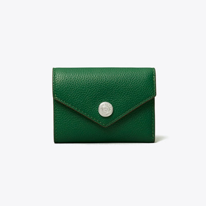 Tory Burch Small Pebble Envelope Wallet Dark Kale