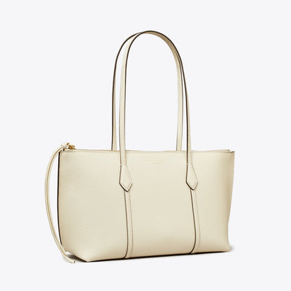 Tory Burch Small Perry Zip Tote Warm White