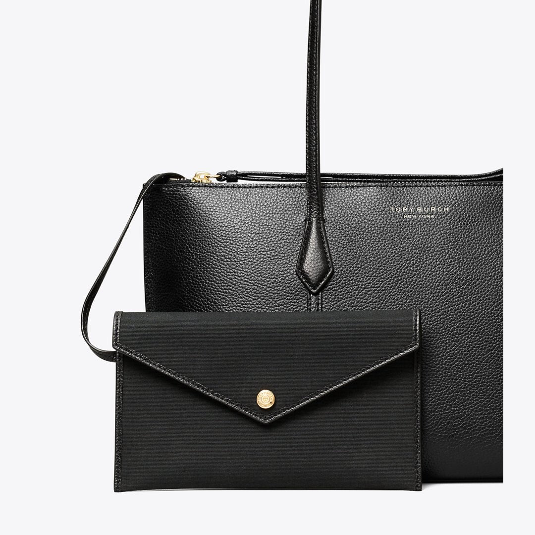 Tory Burch Small Perry Zip Tote Black