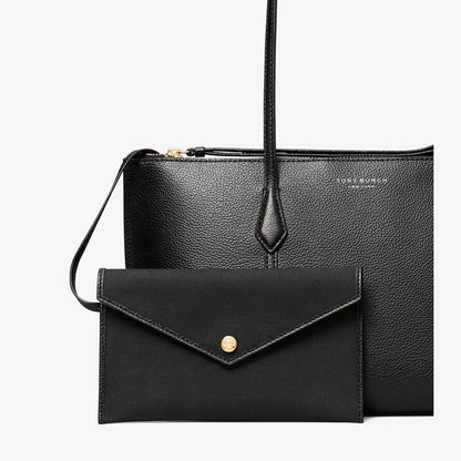 Tory Burch Small Perry Zip Tote Black
