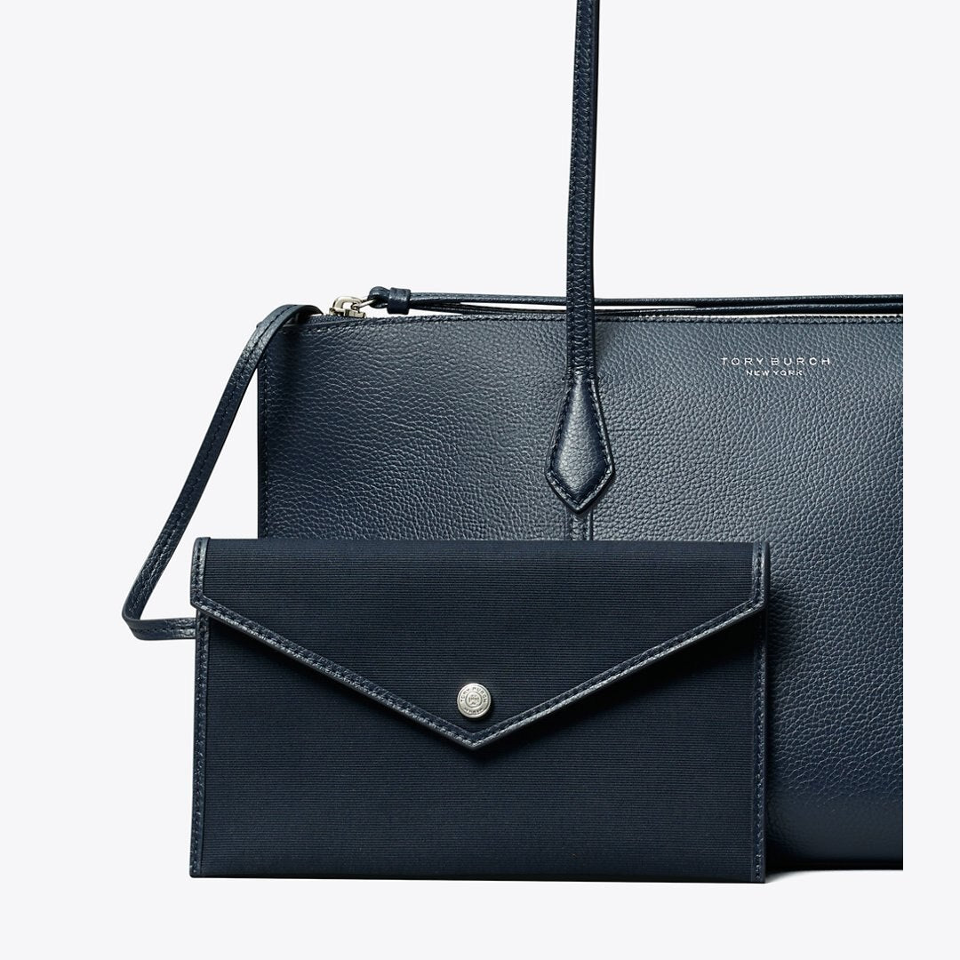 Tory Burch Small Perry Zip Tote Dark Sky