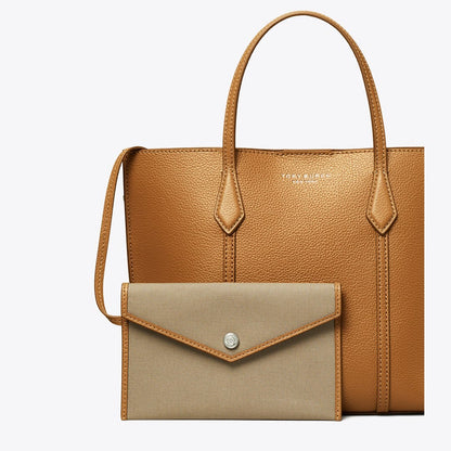 Tory Burch Small Perry Zip Tote Autumn Brown