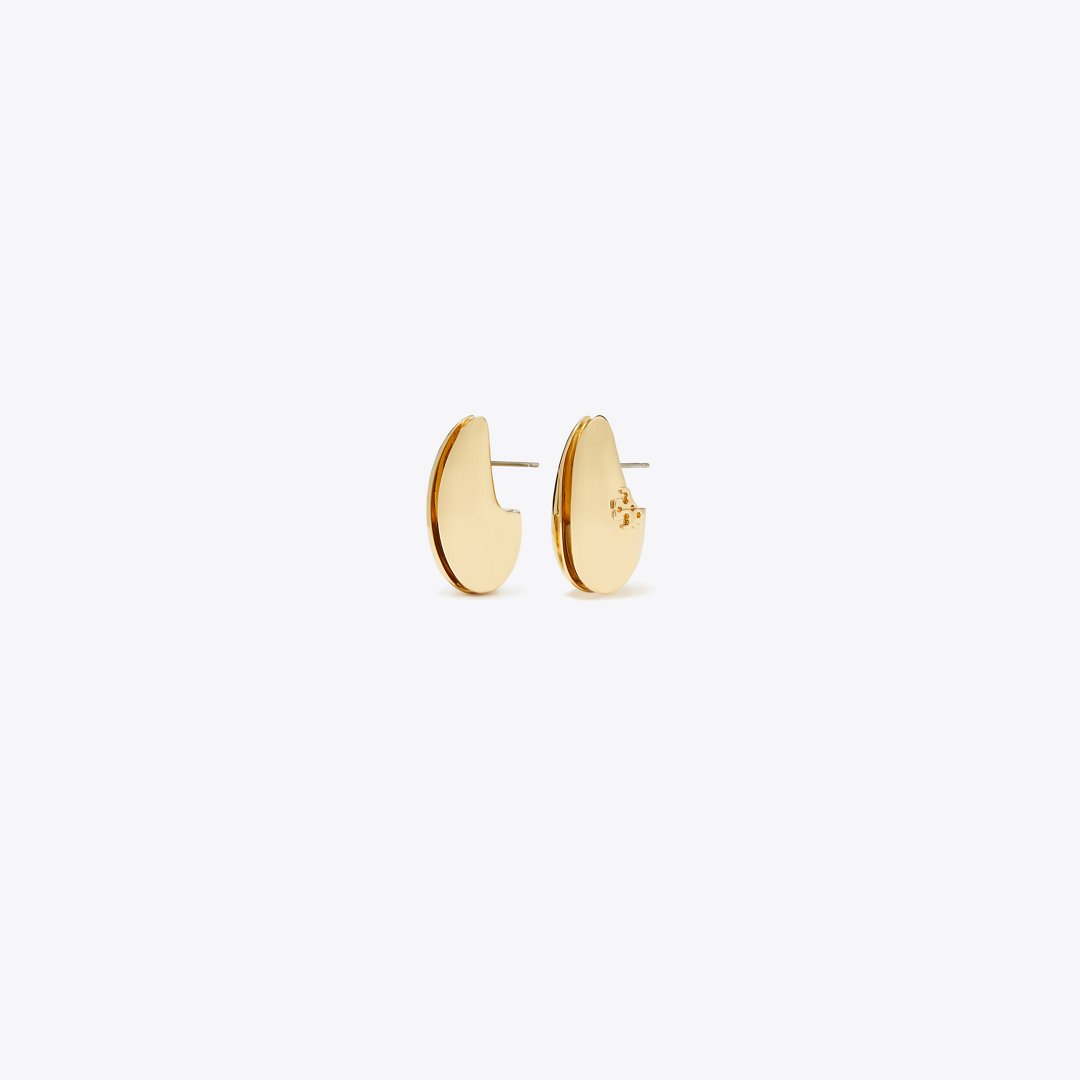Tory Burch Small Pierced Earrings Light Brass