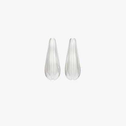 Tory Burch Small Pierced Hoop Earrings Light Silver