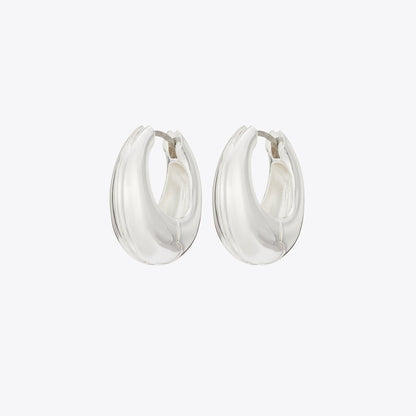 Tory Burch Small Pierced Hoop Earrings Light Silver