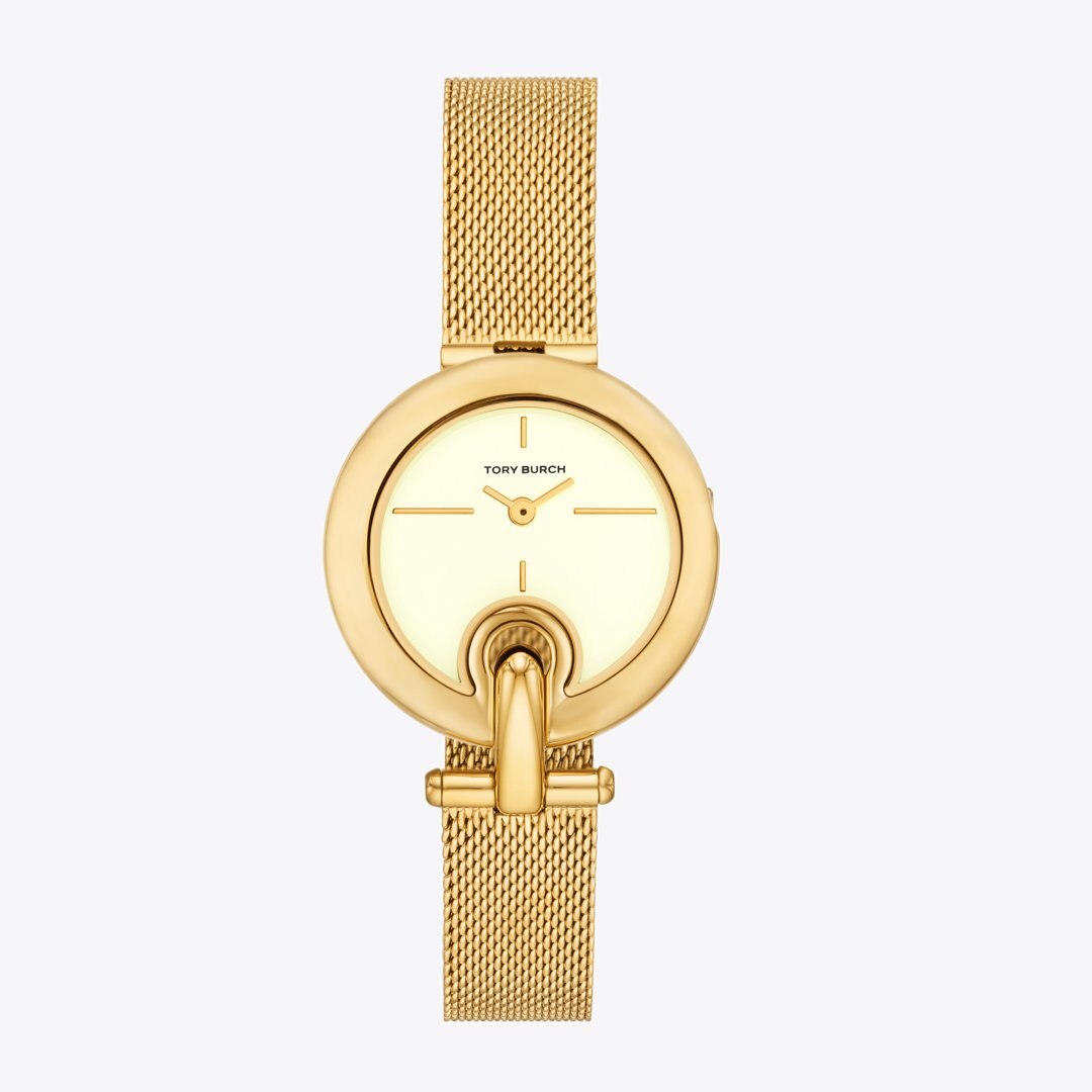 Tory Burch Small Pierced Watch IVORY/GOLD