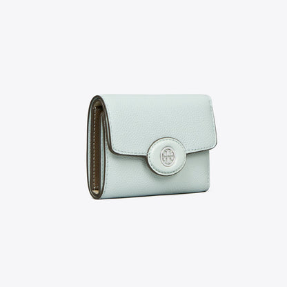 Tory Burch Small Robinson Pebbled Wallet Sea