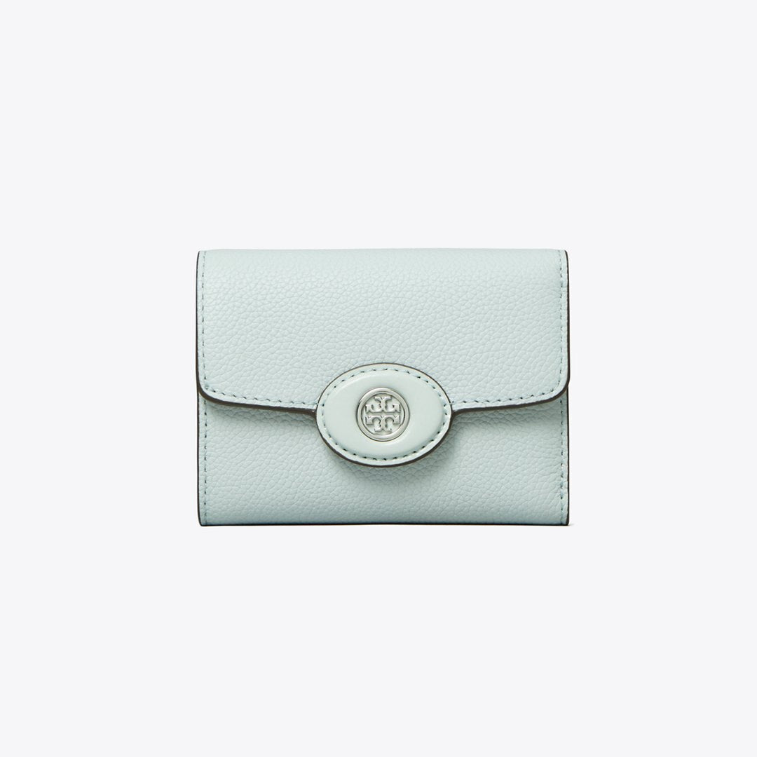 Tory Burch Small Robinson Pebbled Wallet Sea