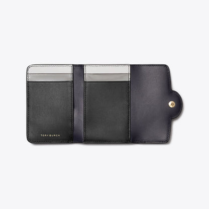 Tory Burch Small Robinson Pebbled Wallet Black