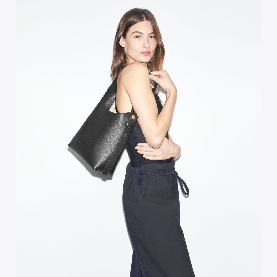 Tory Burch Small Romy Hobo Bag Black