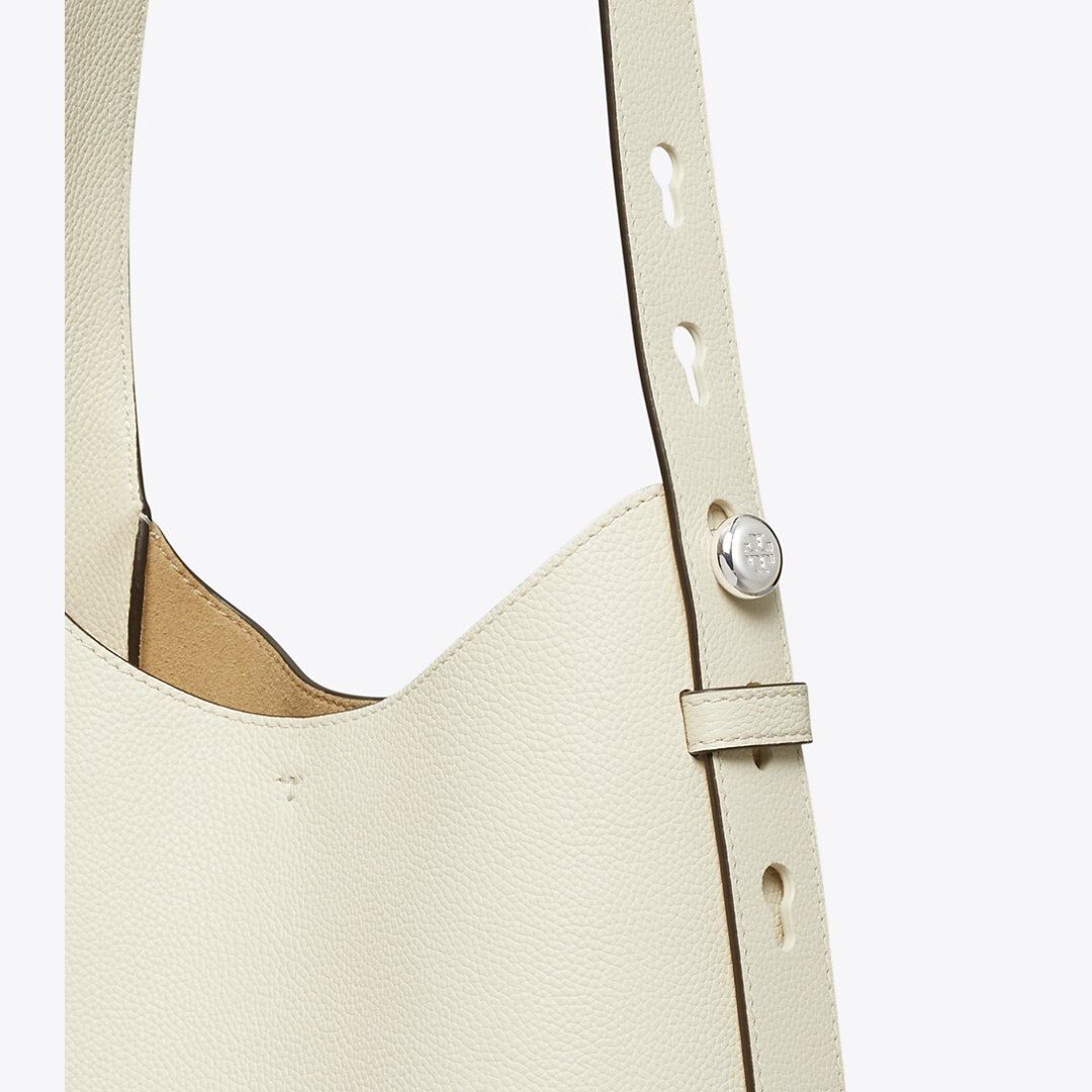 Tory Burch Small Romy Hobo Bag Light Cream