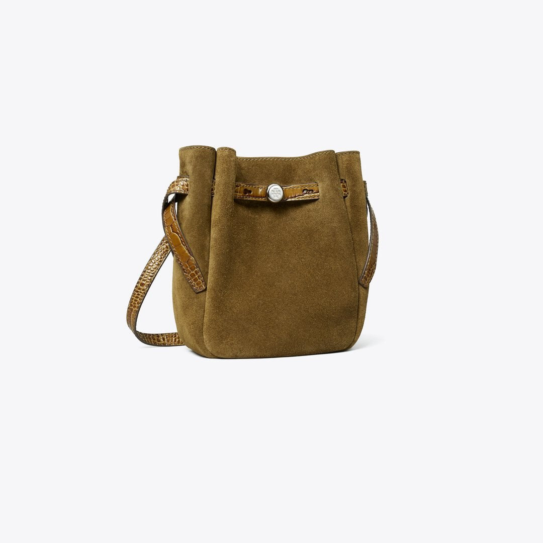 Tory Burch Small Romy Suede Crossbody Deep Olive