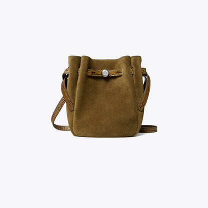 Tory Burch Small Romy Suede Crossbody Deep Olive