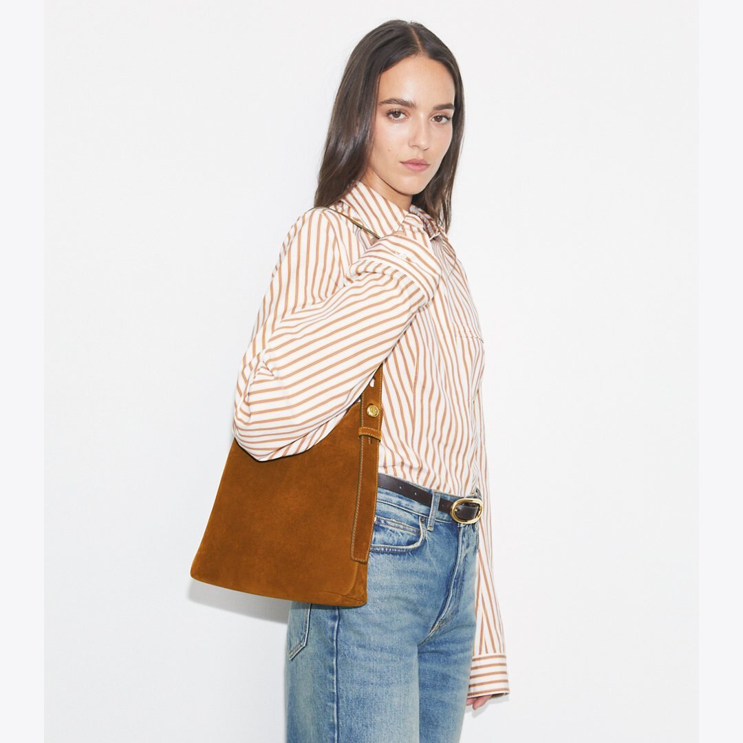 Tory Burch Small Romy Suede Hobo Bag Park Bench