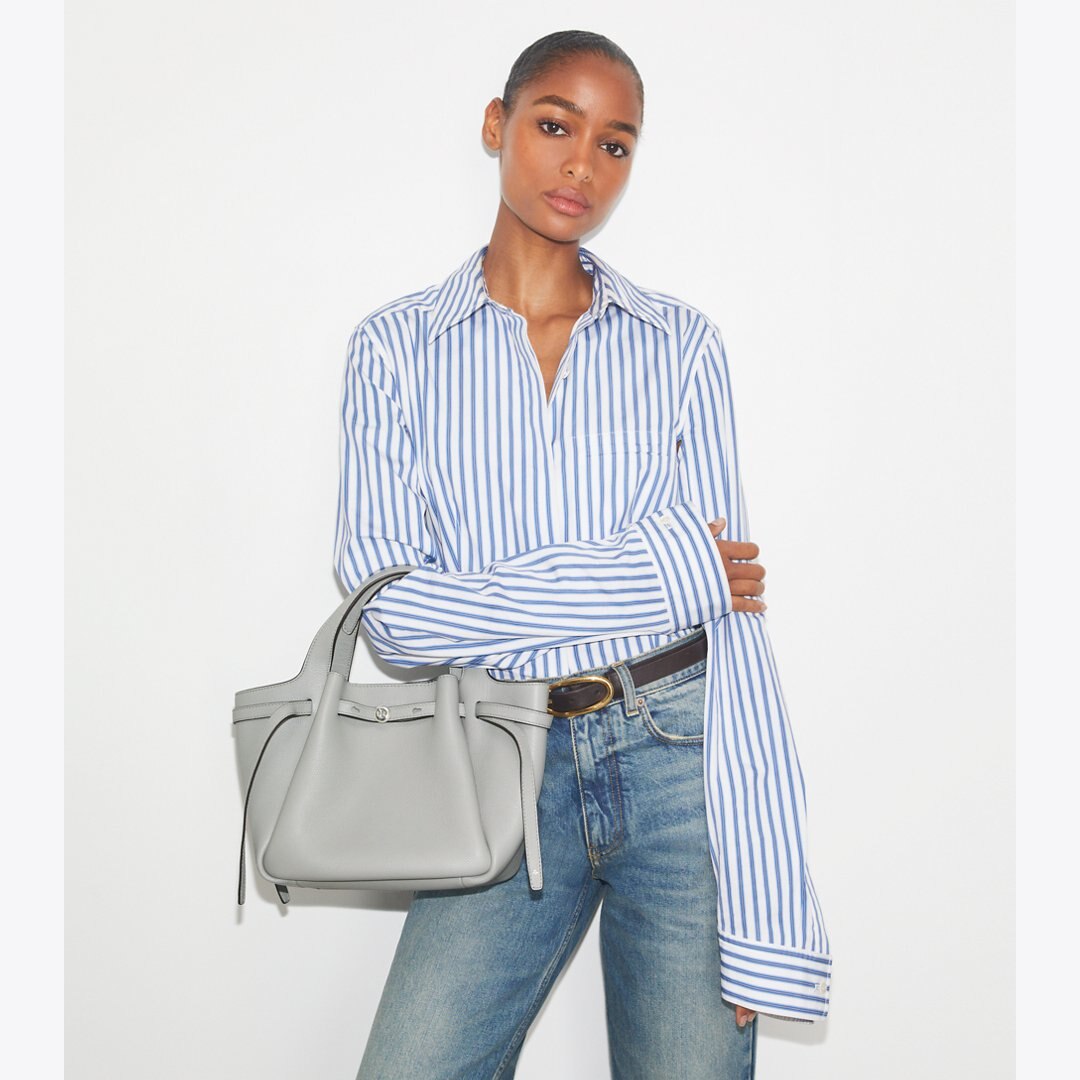 Tory Burch Small Romy Tote Light Granite