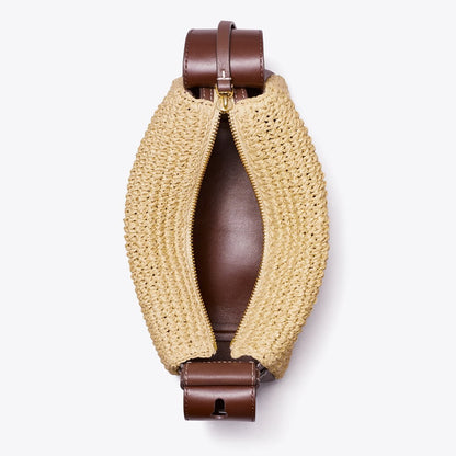 Tory Burch Small Romy Woven Shoulder Bag Natural