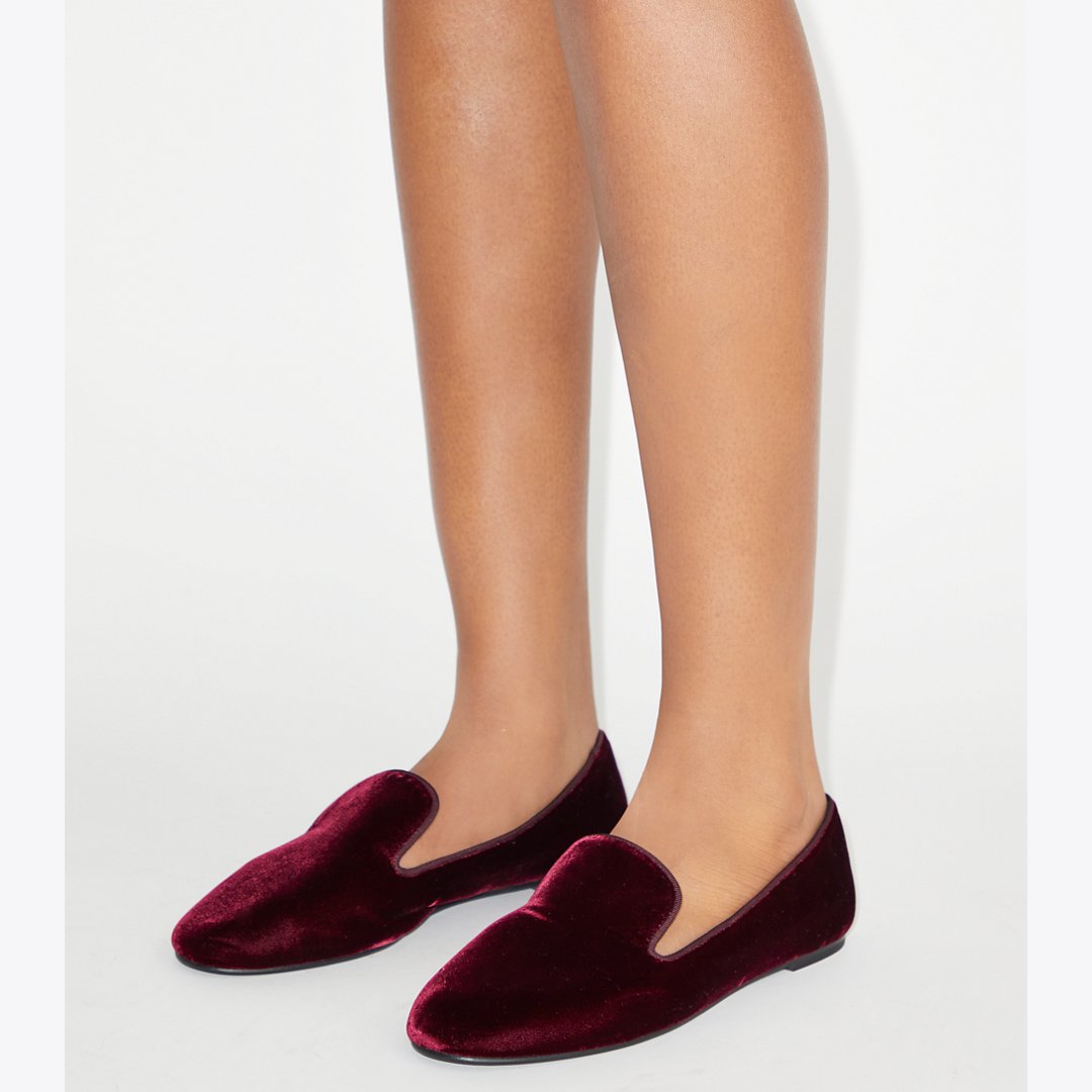 Tory Burch Smoking Slipper DARK CARMINE