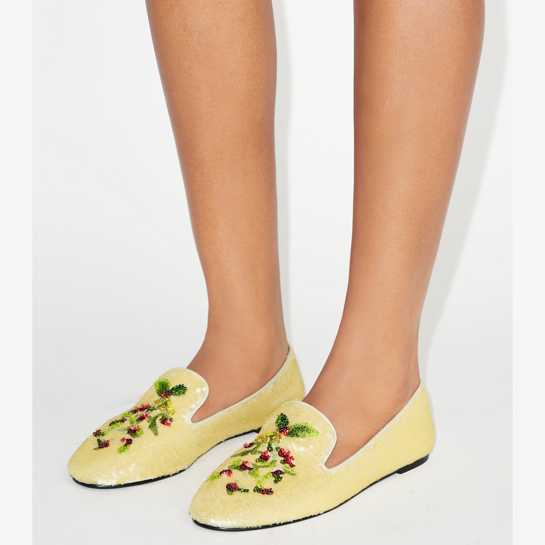 Tory Burch Smoking Slipper BEIGE