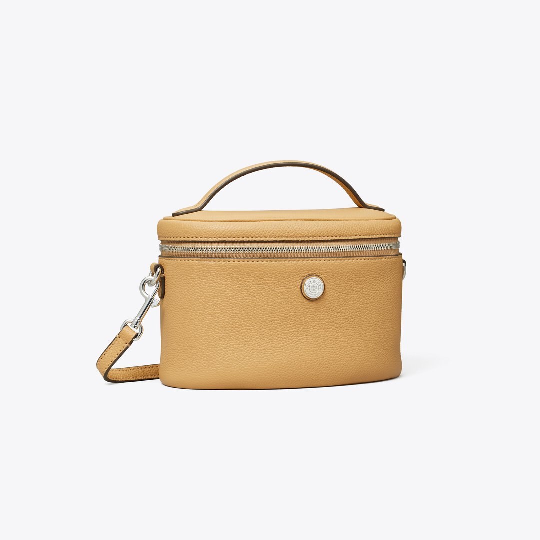 Tory Burch Soft Pebbled Vanity Case Biscotti