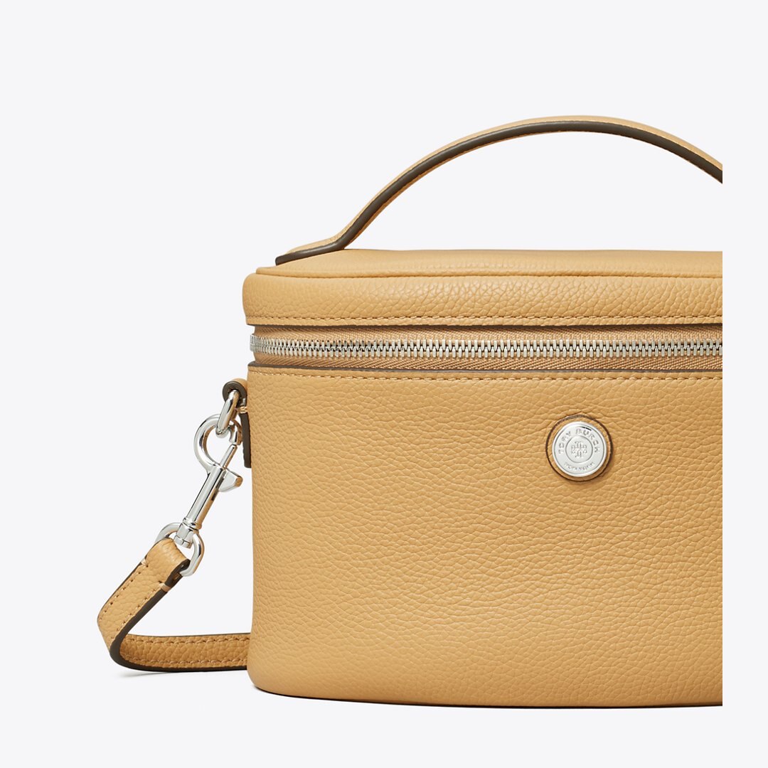 Tory Burch Soft Pebbled Vanity Case Biscotti