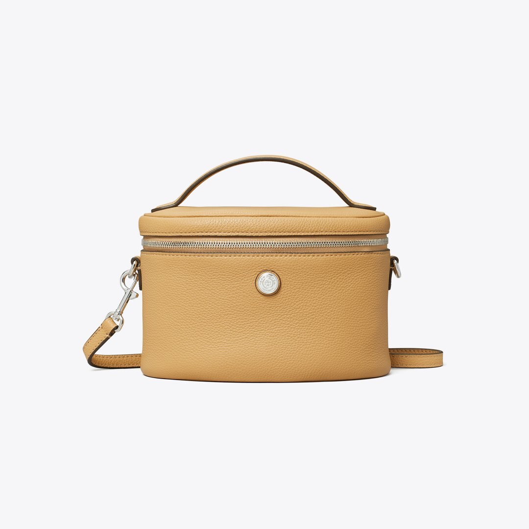 Tory Burch Soft Pebbled Vanity Case Biscotti