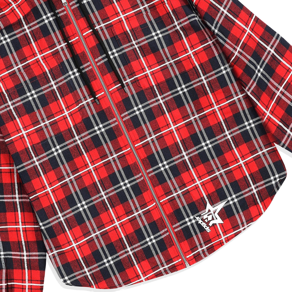 Sp5der Hooded ZIP Flannel Shirt Jacket