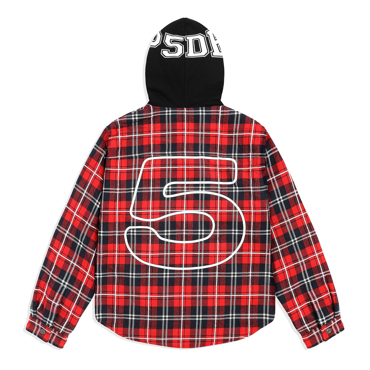 Sp5der Hooded ZIP Flannel Shirt Jacket