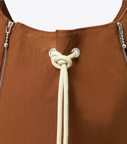 Spaghetti Strap Large Zip Bucket Bag BOURBON VANILLA / French Cream BOURBON VANILLA / French Cream
