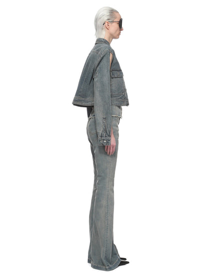Rick Owens Cape Sleeve Cropped Outershirt