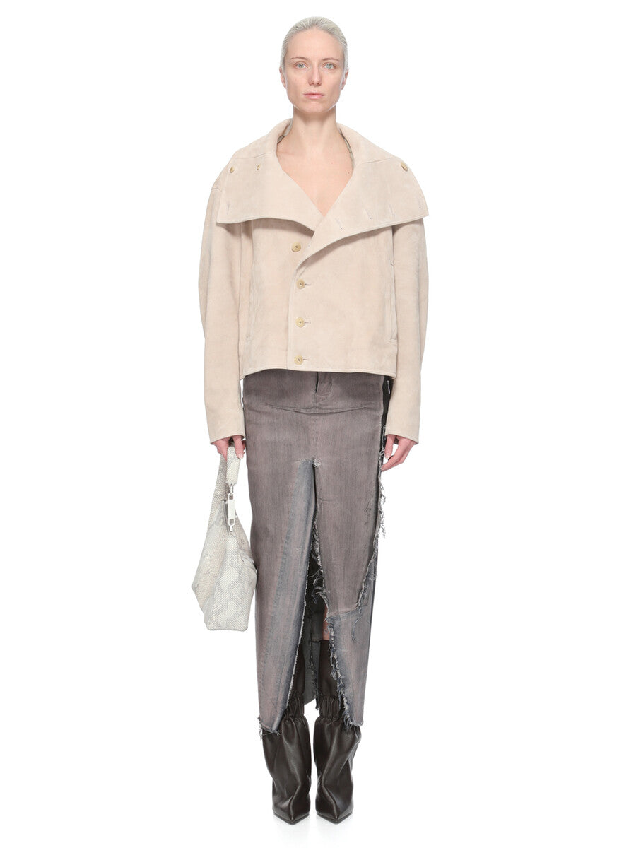 Rick Owens Denim Sliced Skirt