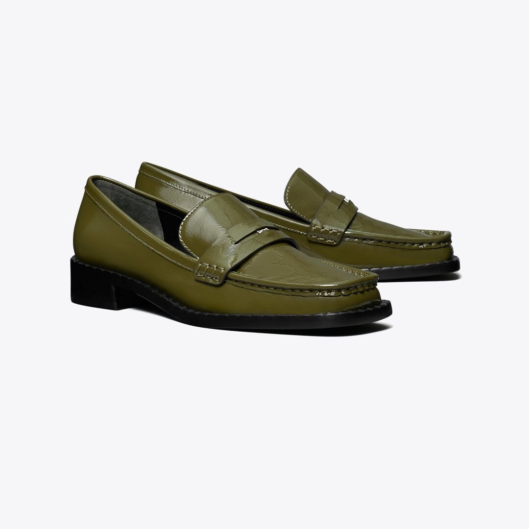 Tory Burch Square-Toe Loafer GREEN VERNICE