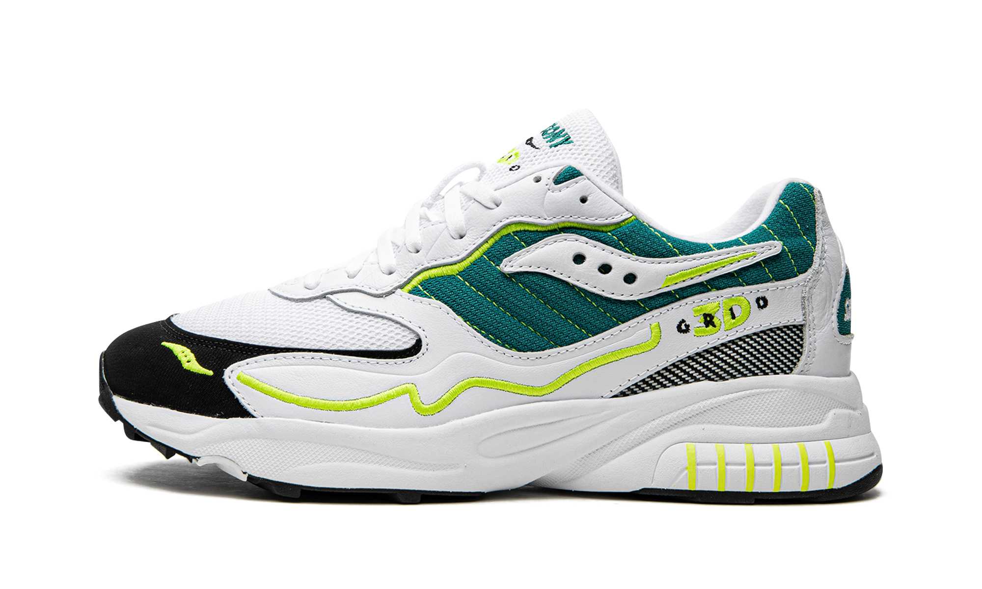 Saucony 3D Grid Hurricane White Green Lime