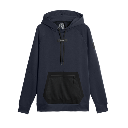 on hoodie Navy