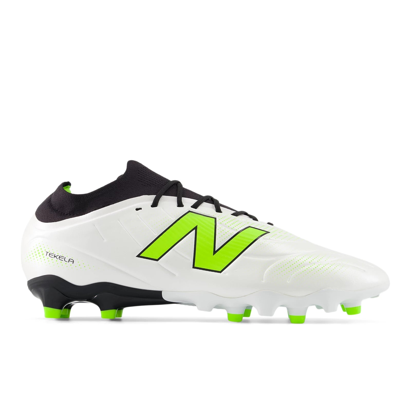 New Balance Tekela Team Low Laced Fg V5 White With Black And Pixel Green White With Black And Pixel Green