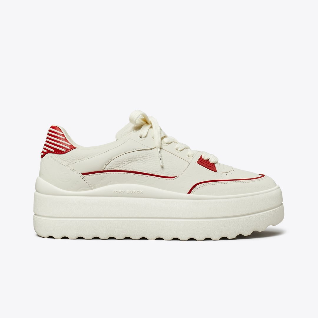 Tory Burch Stage Sneaker BLANC / BLANC / TORY RED